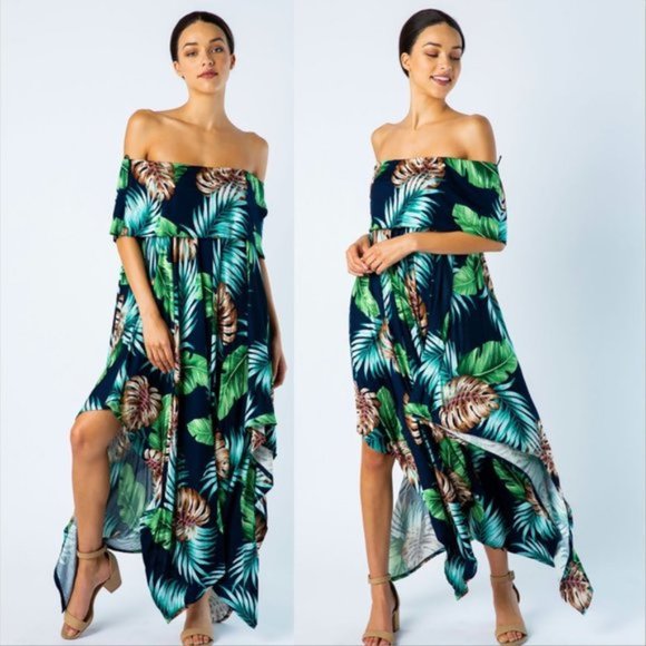 TROPICAL DOLLZ Palm Print Dress - Picture 4 of 4